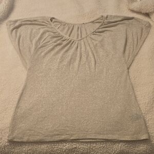 White House Black Market Shimmering Beige Blouse